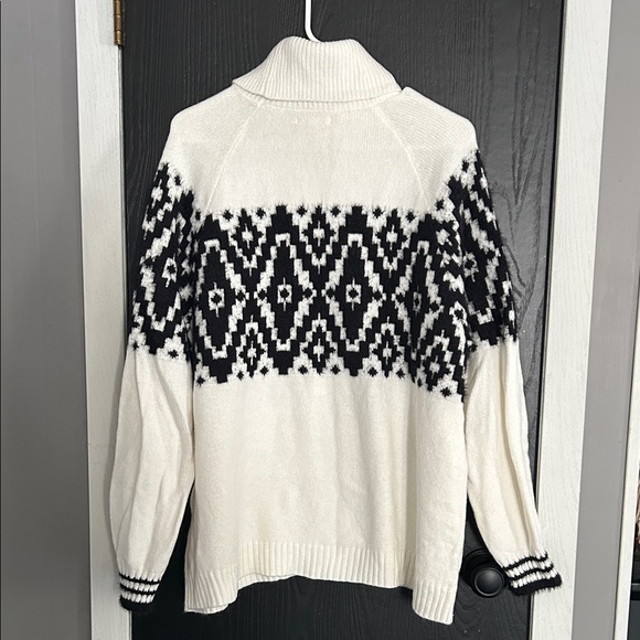 Maurices Black and White Patterned Turtleneck Sweater - Picture 3 of 3